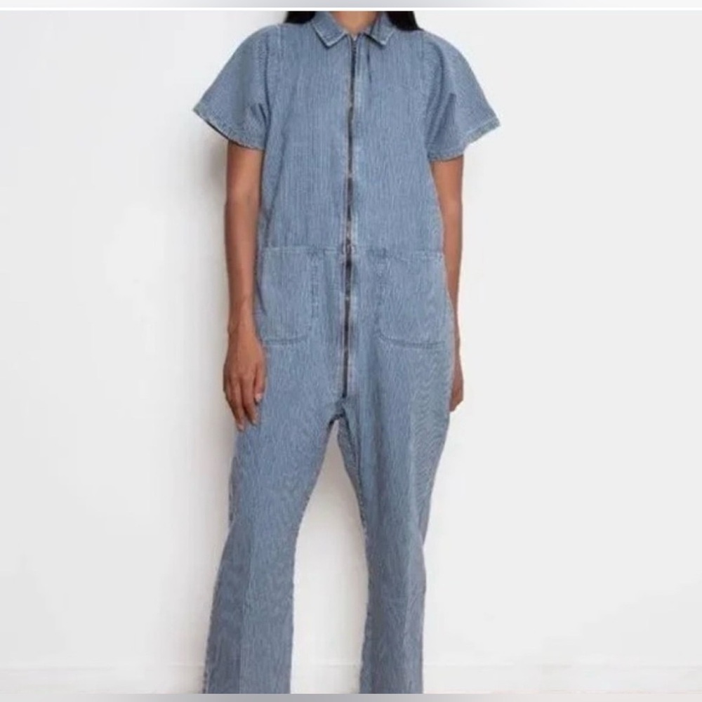 Rachel Comey Barrie Railroad Stripe Denim Jumpsuit